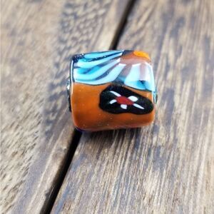 Hand painted fall in the summer bead P204